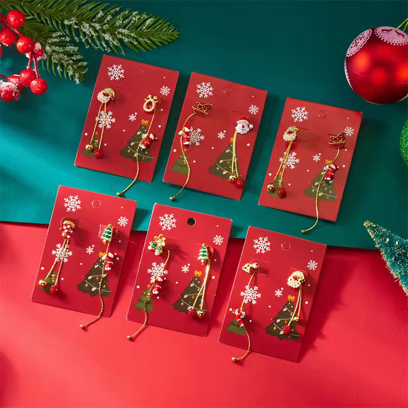 Moving Santa Claus Tassel Dangle Earrings For Women Christmas