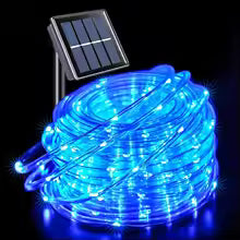 LED Solar Strip Rope Tube Fairy Light Solar Powered Garland String Light Christmas Decor
