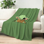 Cute Baby Yoda Plush Blanket - Lovely Star Wars Inspired Nap Throw for Sofa, Office & Travel